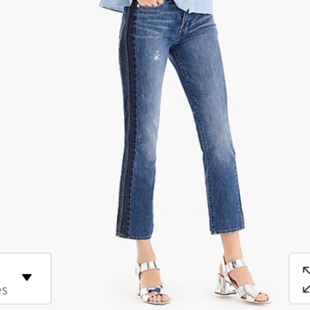 J Crew Vintage Straight denim with tuxedo stripe